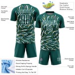 Custom Midnight Green White Curved And Wavy Lines Sublimation Soccer Uniform Jersey Custom Midnight Green White Curved And Wavy Lines Sublimation Soccer Uniform Jersey